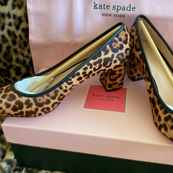 NIB Kate spade haircalf Menorca leopard heels size 9 - Picture 5 of 10